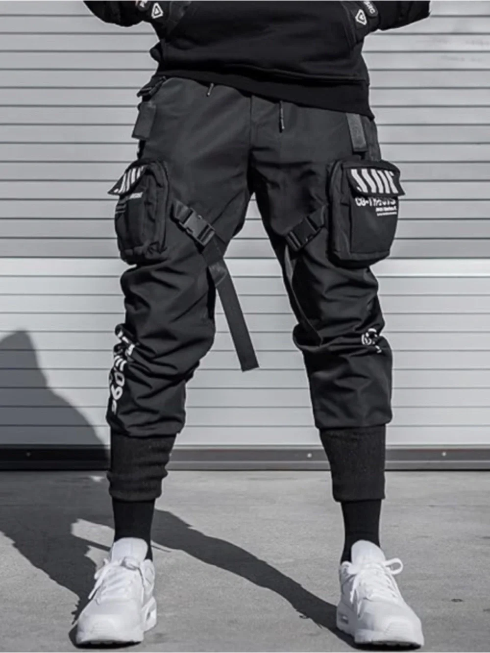 Fabric of the Universe Black Tactical Cargo Jogger Pants Techwear Utility XL - Picture 1 of 5